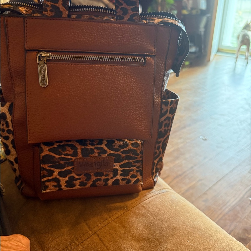 Wrangler Tan and Leopard Print Women's Backpack